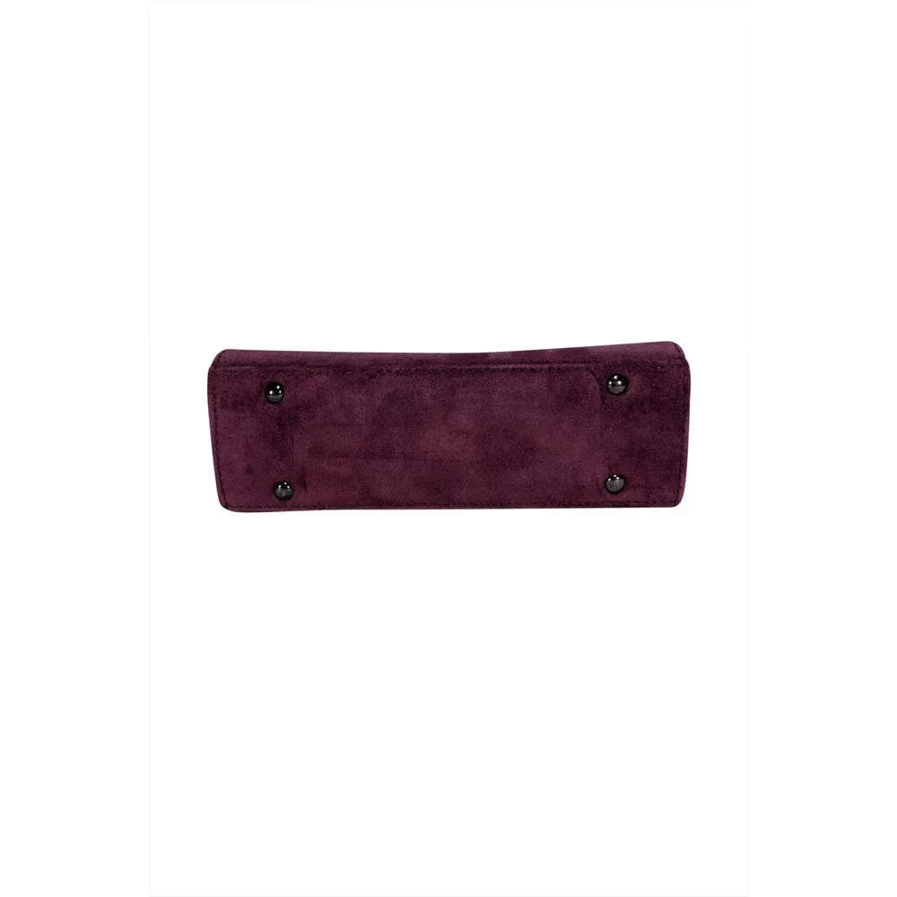 Hogl - Plum Purple Suede Chain Strap Crossbody Bag